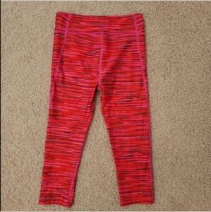 Under Armour Heat Gear Workout Leggings Size Small Pink Orange Activewear